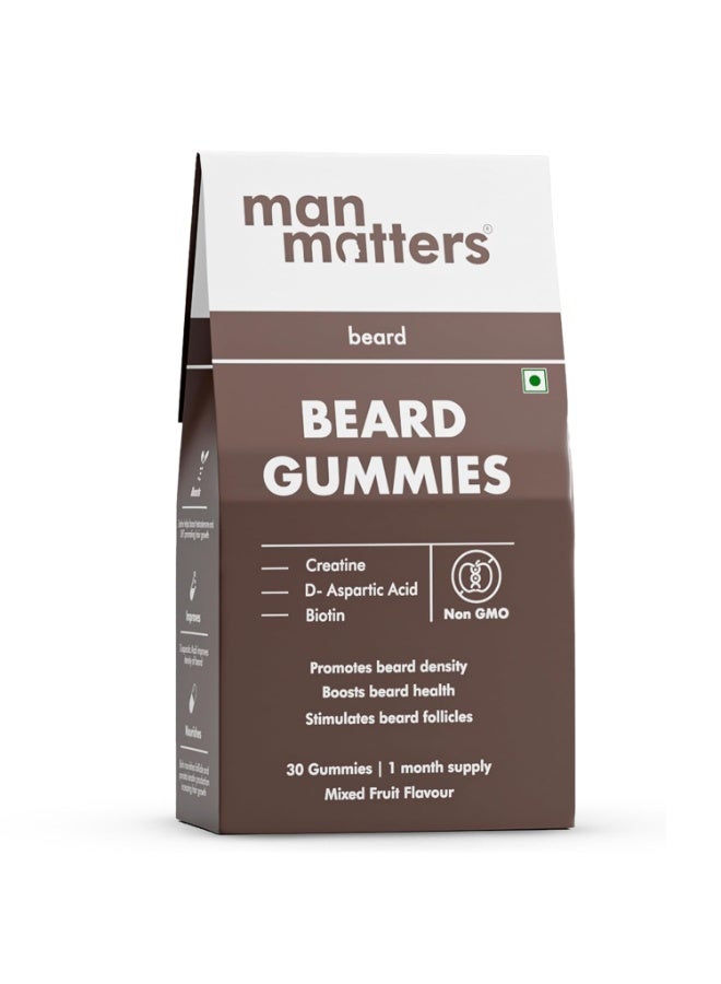 مان ماترز مكملات غذائية على شكل حلوى للمساعدة على نمو اللحية من مان ماترز للرجال | عبوة تكفي 30 يومًا | لتكثيف اللحية وتحفيز بصيلات الشعر وتحسين كثافة اللحية | تحتوي على البيوتين وحمض الأسبارتيك والكرياتين | خالية من الجيلاتين ونباتية 100% - Image 1